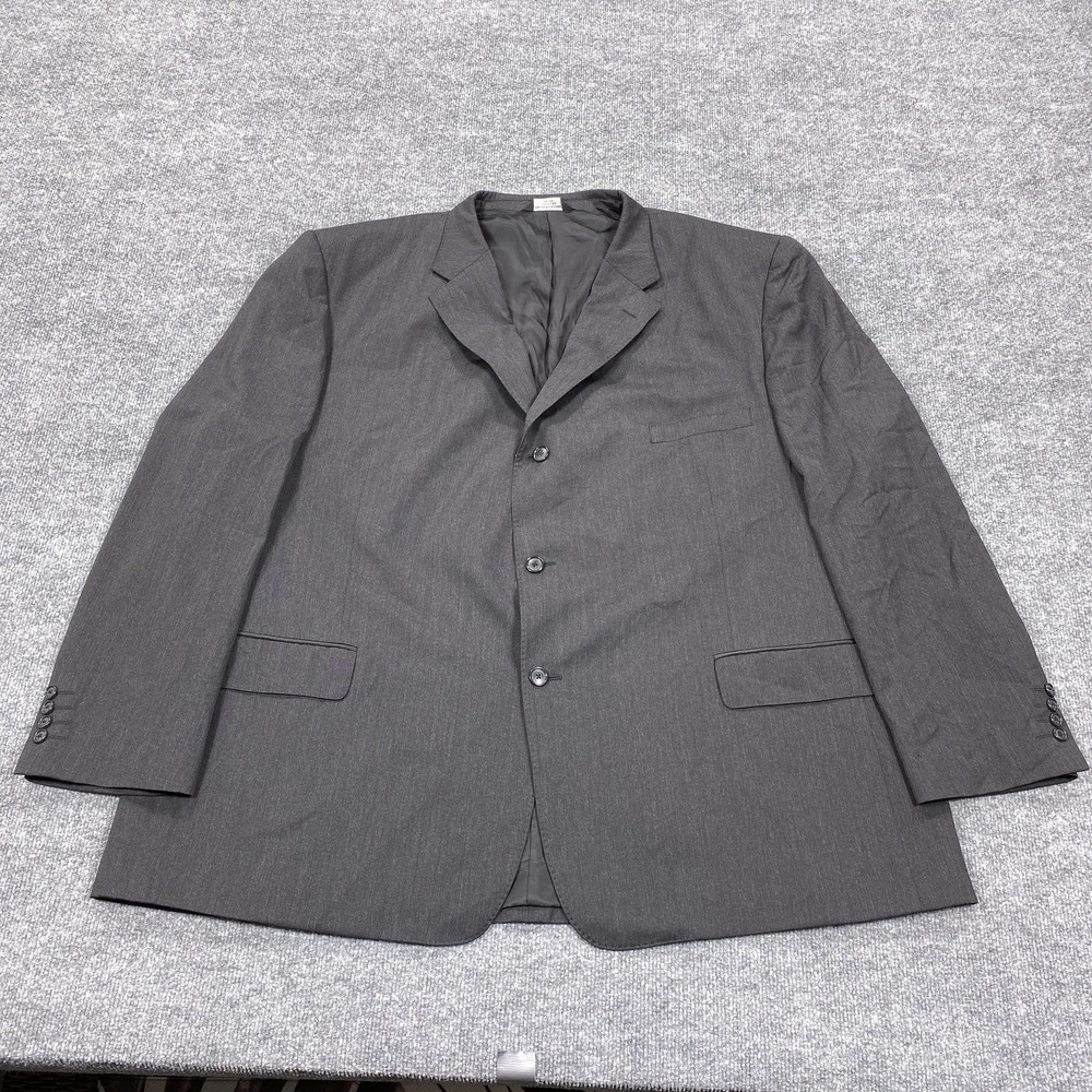 Pronto Uomo Couture Suit Jacket Mens 56 Long Gray Super 120s Wool 3 Button Lined